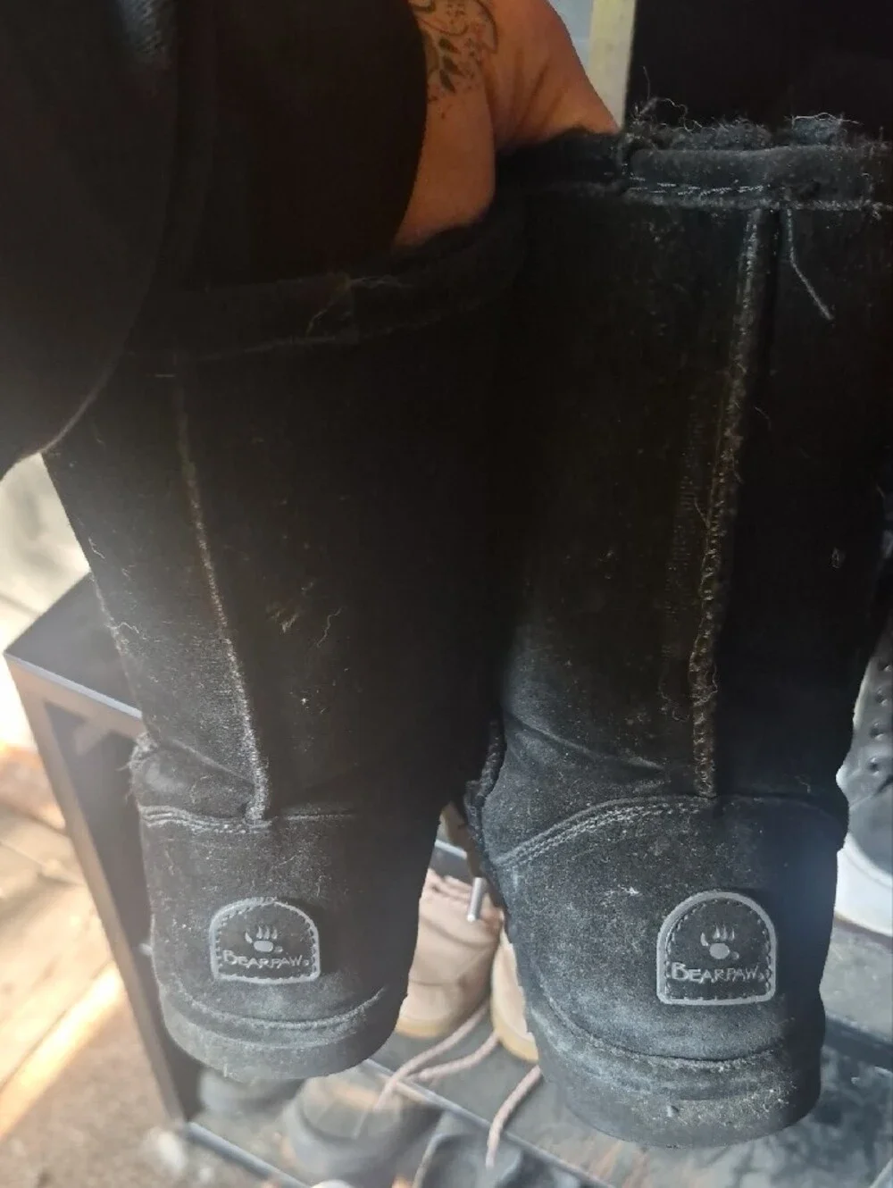 Bearpaw Black Suede Winter Boots